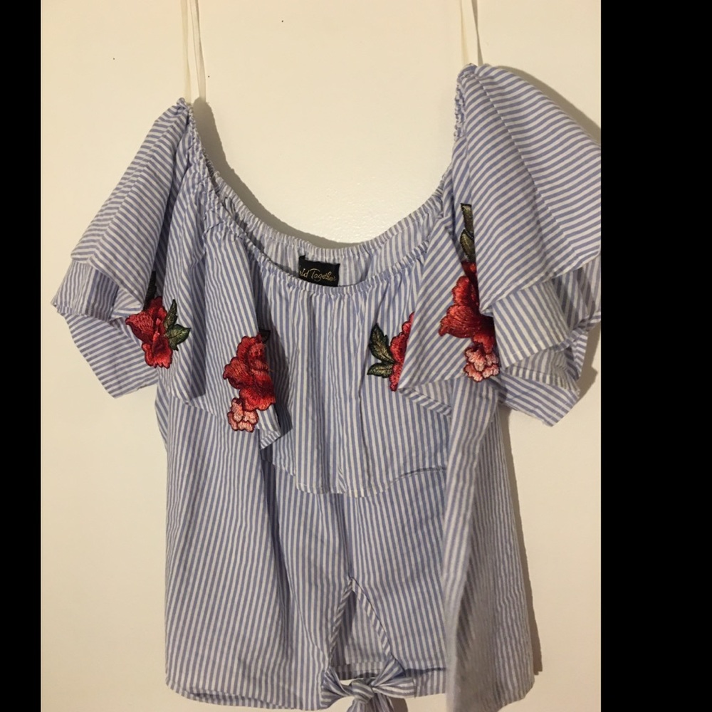 stripped off the shoulder summer top